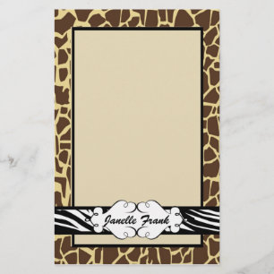 Hip and Chic Animal Print Stationery