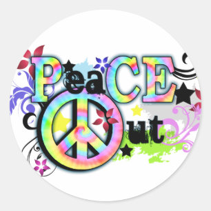 Hip and Groovy PeaCE OUT Classic Round Sticker