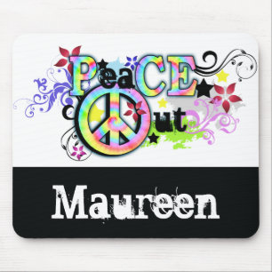 Hip and Groovy PeaCE OUT Mouse Pad