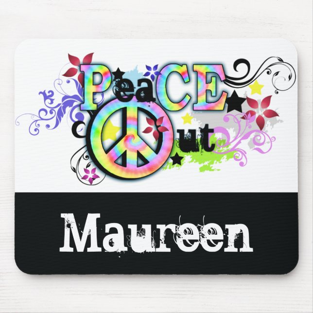 Hip and Groovy PeaCE OUT Mouse Pad (Front)