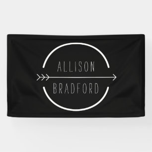 Hip and Rustic Arrow Logo on Black Banner