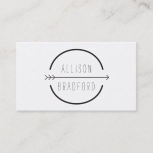 Hip and Rustic Arrow Logo with Handwritten Text Business Card