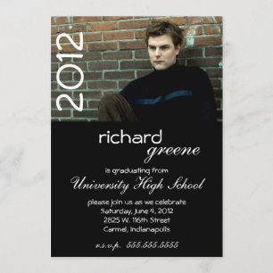 Hip Black Graduation Party invitation