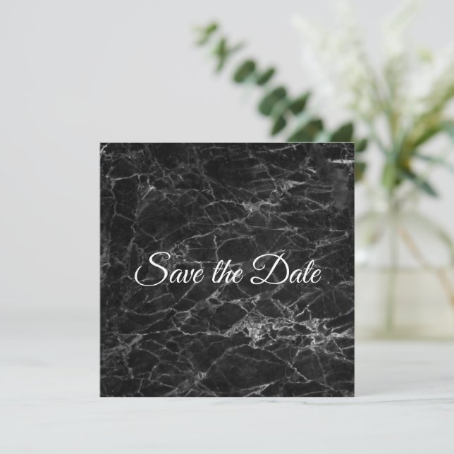 Hip Black Marble Save The Date (Standing Front)