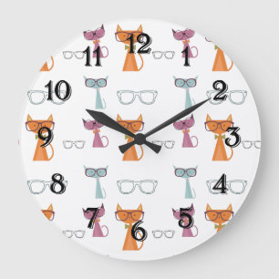 Hip Cats Large Clock