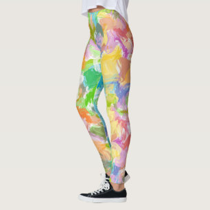 Hip Colourful Vibrant Summer Paint Splatter Patter Leggings