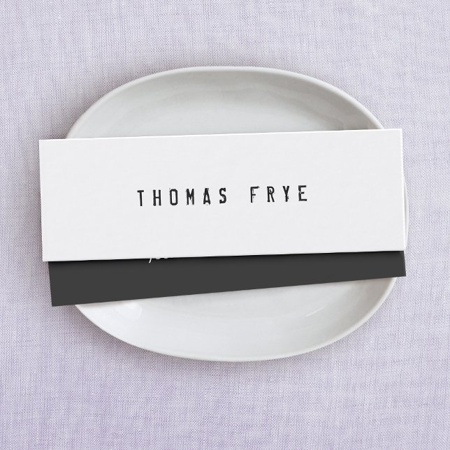Hip Cool and Edgy, Simple White Minimalist Mini Business Card (Creator Uploaded)