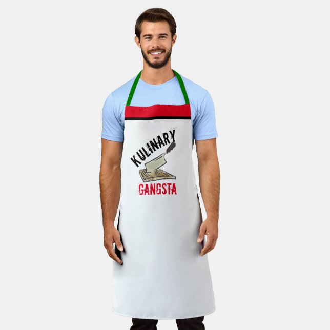 Hip Culinary Gangsta, Summer BBQ Grill Funny Chef  Apron (Worn)