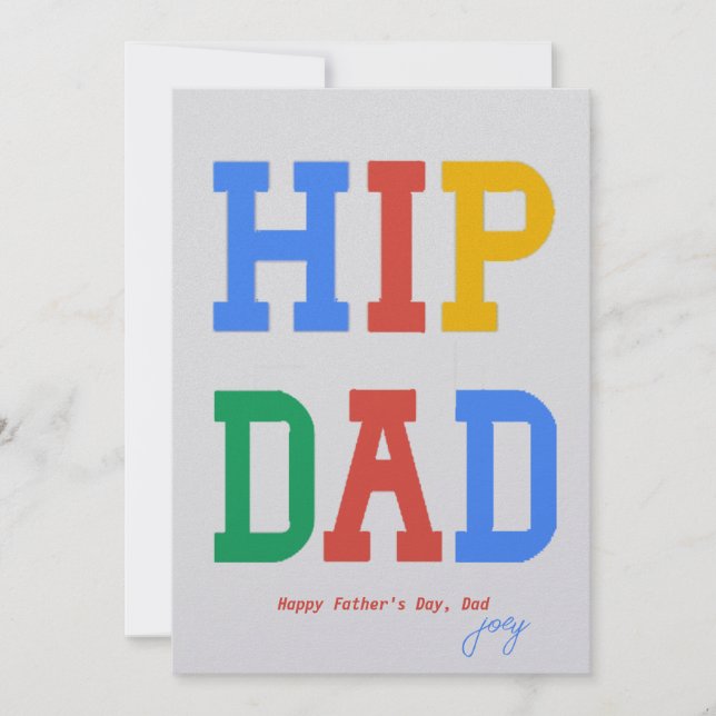 Hip Dad,  Personalised Father's Day Card For Dad (Front)
