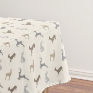 Hip Deer Pattern in Neutral Browns Tablecloth