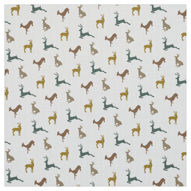 Hip Deer Pattern in Rustic Fall Colours Fabric (Swatch)