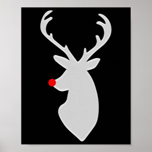 Hip Deer With Rudolph Nose Christmas Gift  Poster