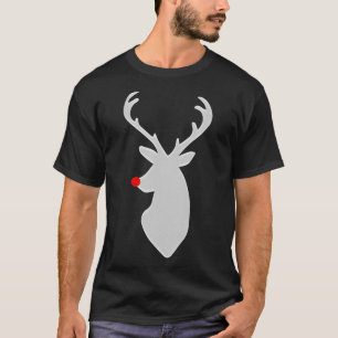 Hip Deer With Rudolph Nose Christmas Gift T-Shirt