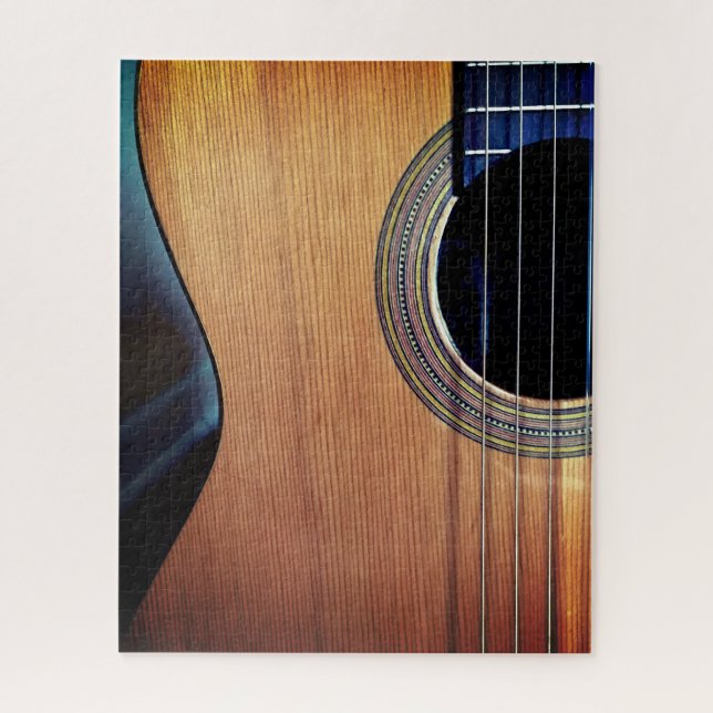 Hip Distressed Musical Acoustic Guitar Jigsaw Puzzle (Vertical)