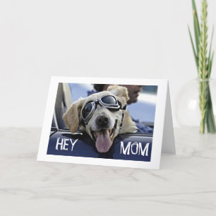 HIP DOG SAYS "HEY MOM" "HAVE A HAPPY BIRTHDAY" CARD
