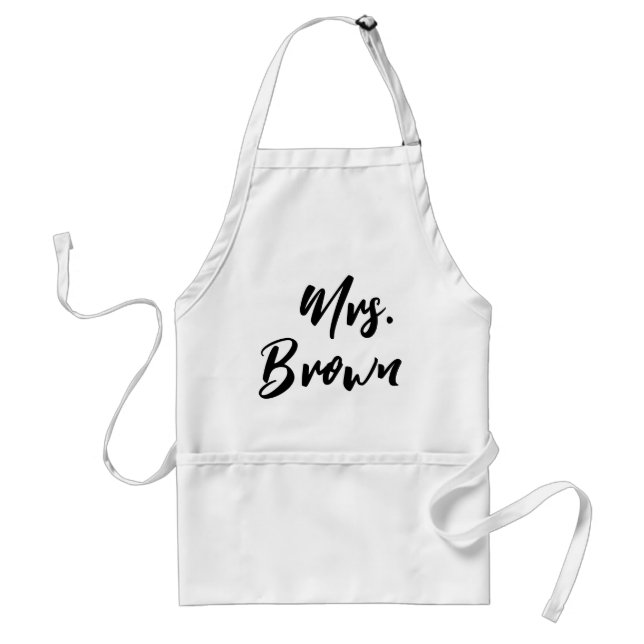 Hip Elegant Couple Personalised Mrs. Pocket Aprons (Front)
