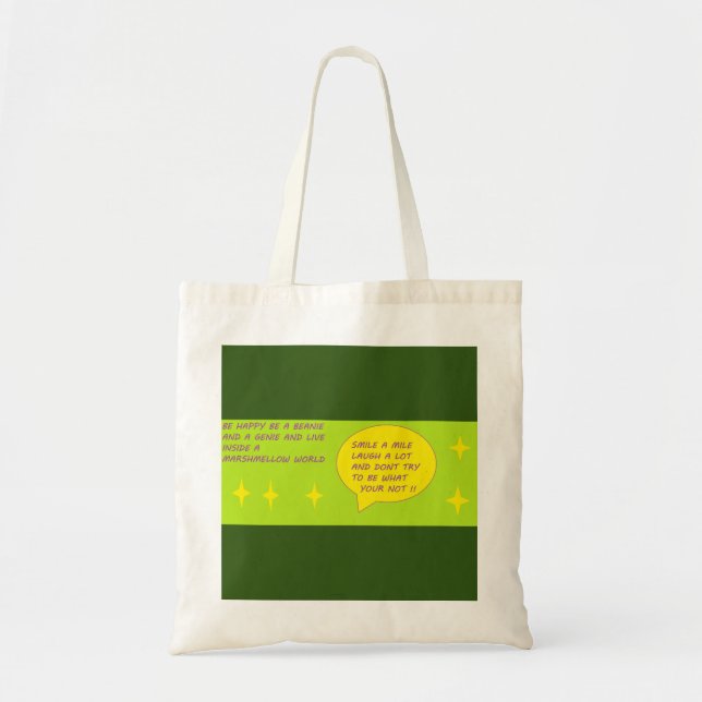 Hip fashion fun bag tote with logo message (Front)