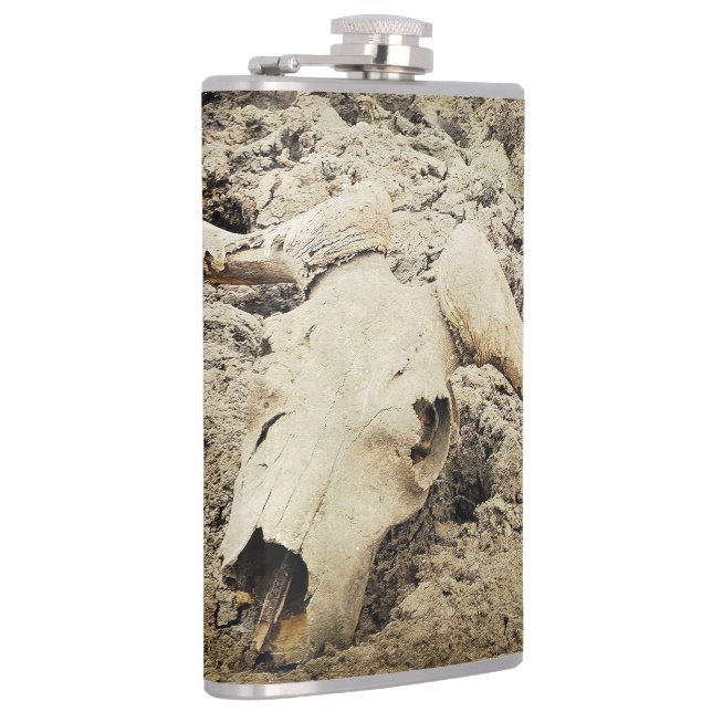 Hip Flask with Buffalo Skull (Right)