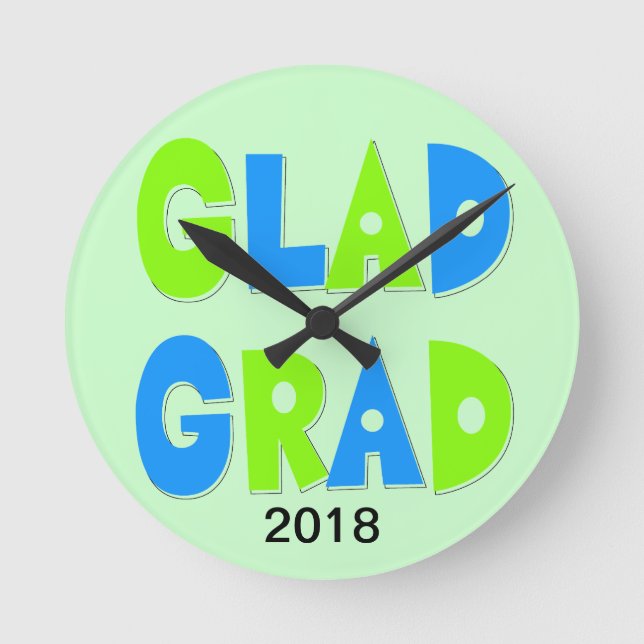 Hip Graduation Decorative Round Clock (Front)