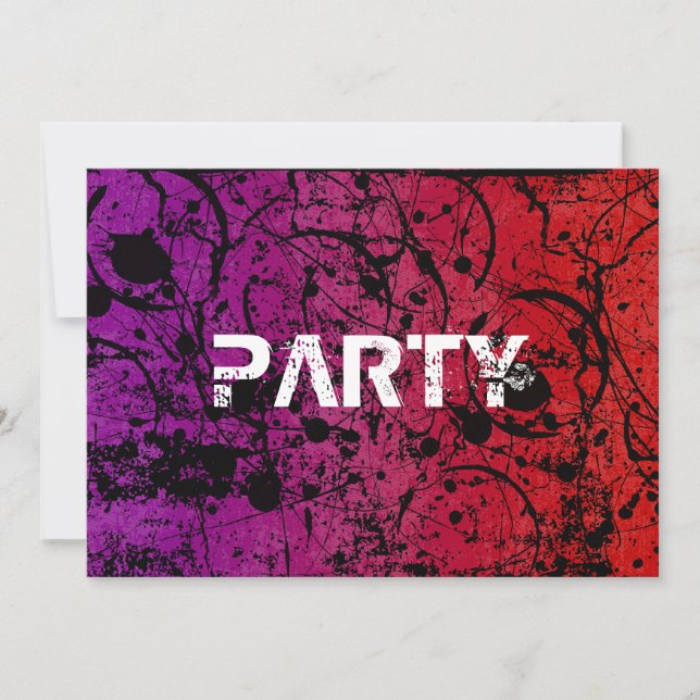 Hip Grunge Birthday Party Invitation (Front)
