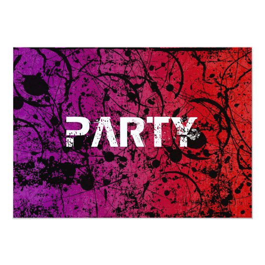 Hip Grunge Birthday Party Invitation