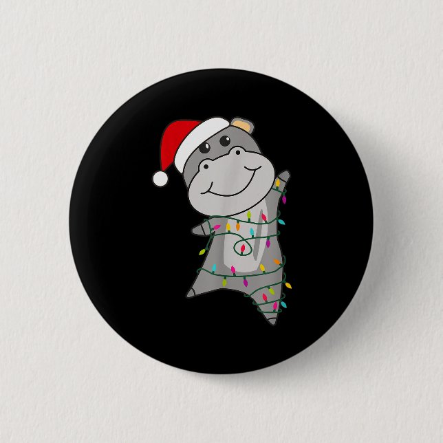 Hip Happy Christmas Fairy Lights Sweet Animals Hip 6 Cm Round Badge (Front)