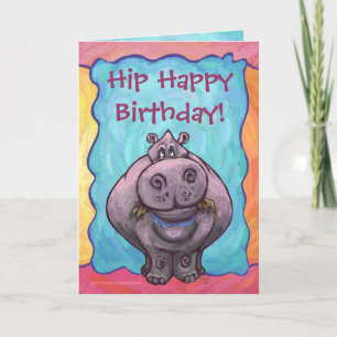 Hip Happy Hippopotamus Birthday Card
