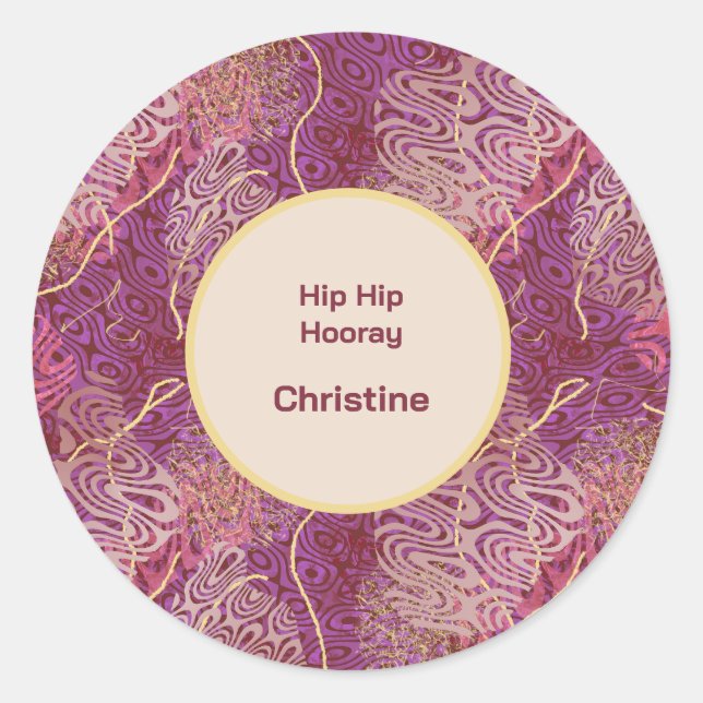 Hip Hip Hooray Adult Birthday Classic Round Sticker (Front)