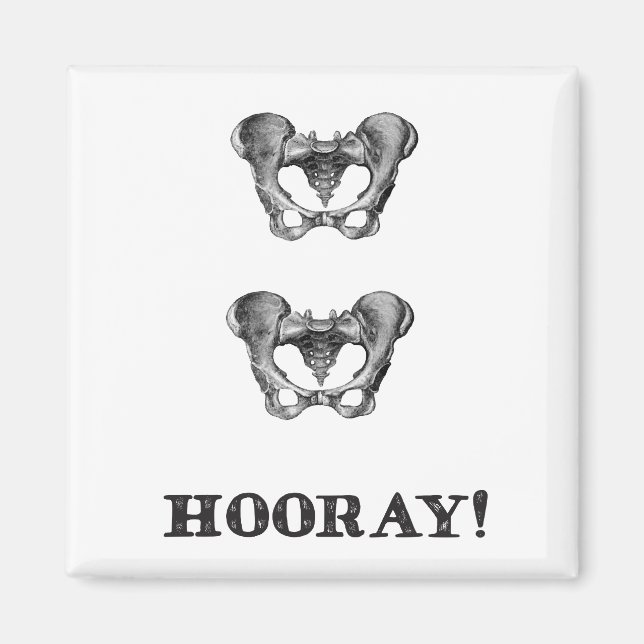 Hip Hip Hooray Anatomy Message Magnet (Front)