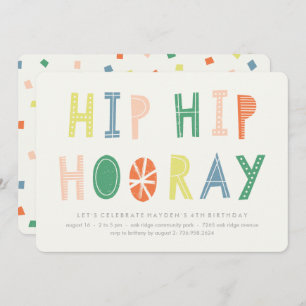 Hip Hip Hooray Birthday Invitation - Cobalt