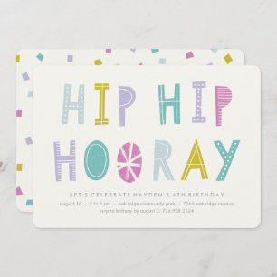 Hip Hip Hooray Birthday Invitation - Lime