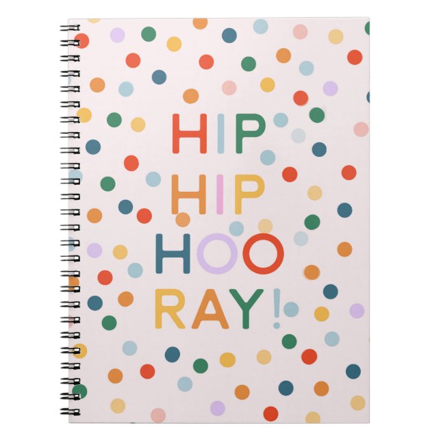 Hip Hip Hooray Birthday Party Congrats Notebook (Front)