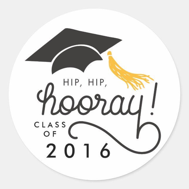 Hip Hip Hooray Class of 202020 Graduation Sticker (Front)