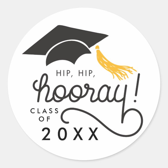 Hip Hip Hooray Class of 2020 Graduation Sticker (Front)
