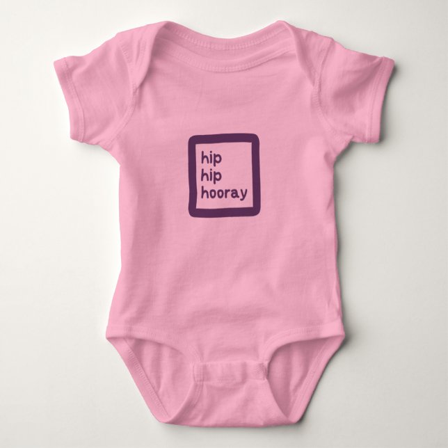 Hip Hip Hooray Dysplasia Awareness Baby Bodysuit (Front)