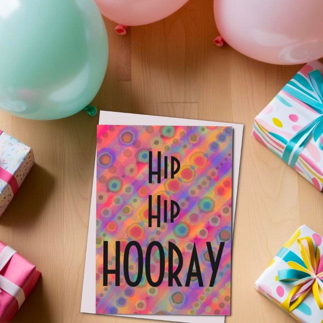 Hip Hip Hooray Fun Modern Whimsical Inspirivity Card (Creator Uploaded)