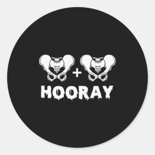 Hip Hip Hooray Funny Anatomy Pun Skeleton Bone Classic Round Sticker