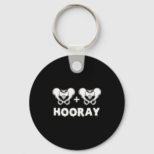 Hip Hip Hooray Funny Anatomy Pun Skeleton Bone Key Ring