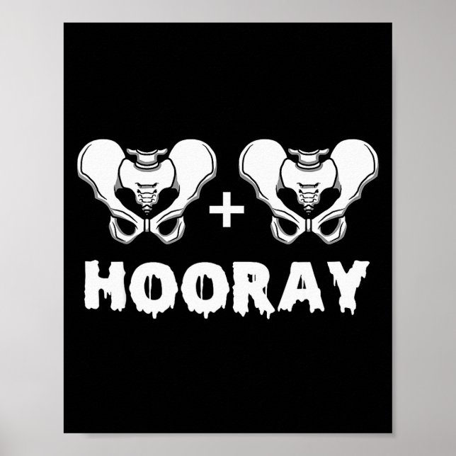 Hip Hip Hooray Funny Anatomy Pun Skeleton Bone  Poster (Front)
