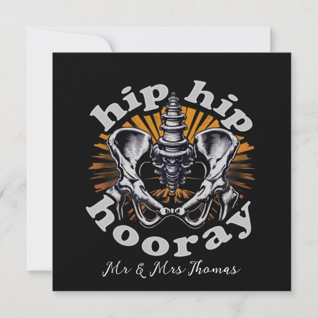 Hip Hip Hooray Funny Hip Replacement Surgery  Invitation (Front)