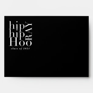 Hip hip hooray graduation modern graphic envelope