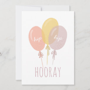 Hip Hip Hooray, Happy birthday. Cute balloons