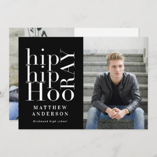Hip hip hooray photo graduation party multi photo announcement