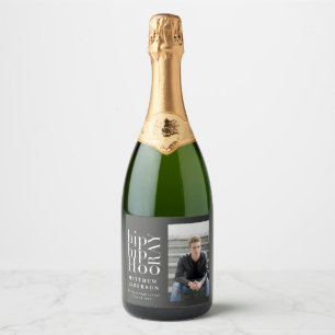 Hip hip hooray photo graduation party  sparkling wine label