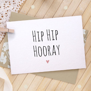 Hip Hip Hooray Simple Pregnancy Announcement Card