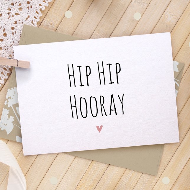 Hip Hip Hooray Simple Pregnancy Announcement Card (Creator Uploaded)