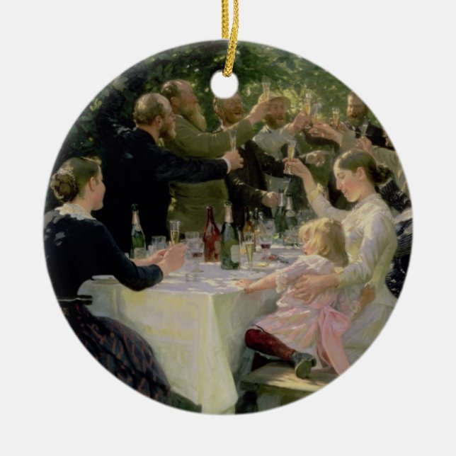 Hip Hip Hurrah! Artists' Party at Skagen, 1888 Ceramic Ornament (Front)