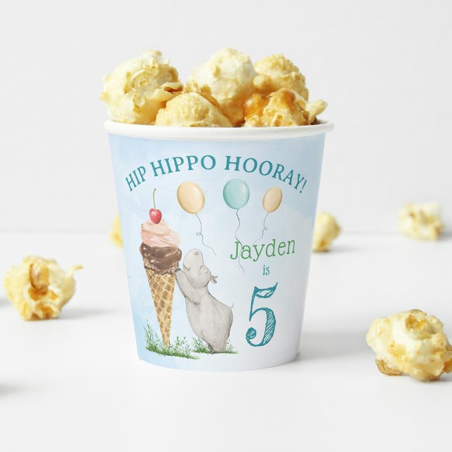 Hip Hippo Hooray Birthday Party Paper Cups (Hip Hippo Hooray Birthday Party Paper Cups for Drinks or Treats!)