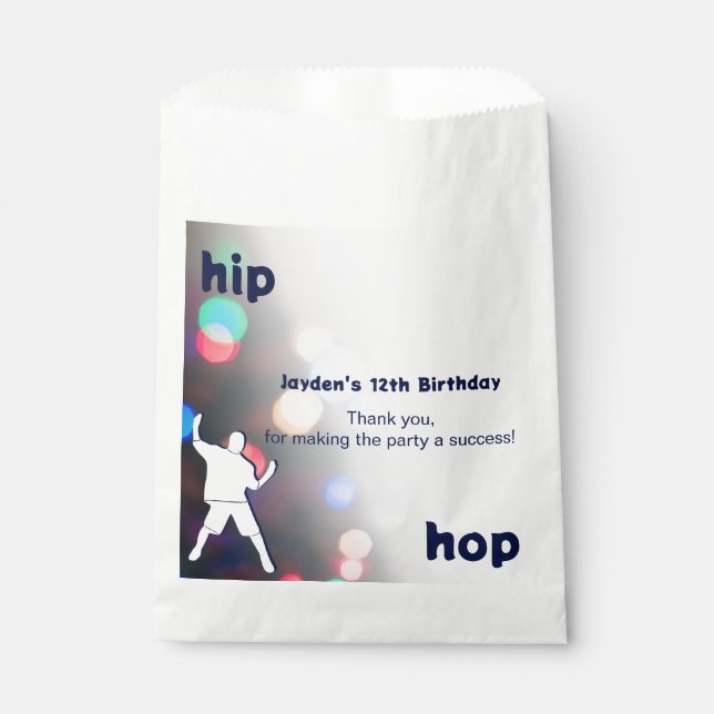 Hip Hop 12th Birthday Dance Party Favour Bag (Front)