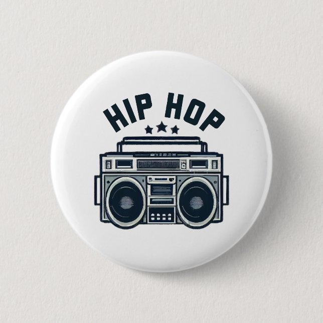 Hip hop 6 cm round badge (Front)
